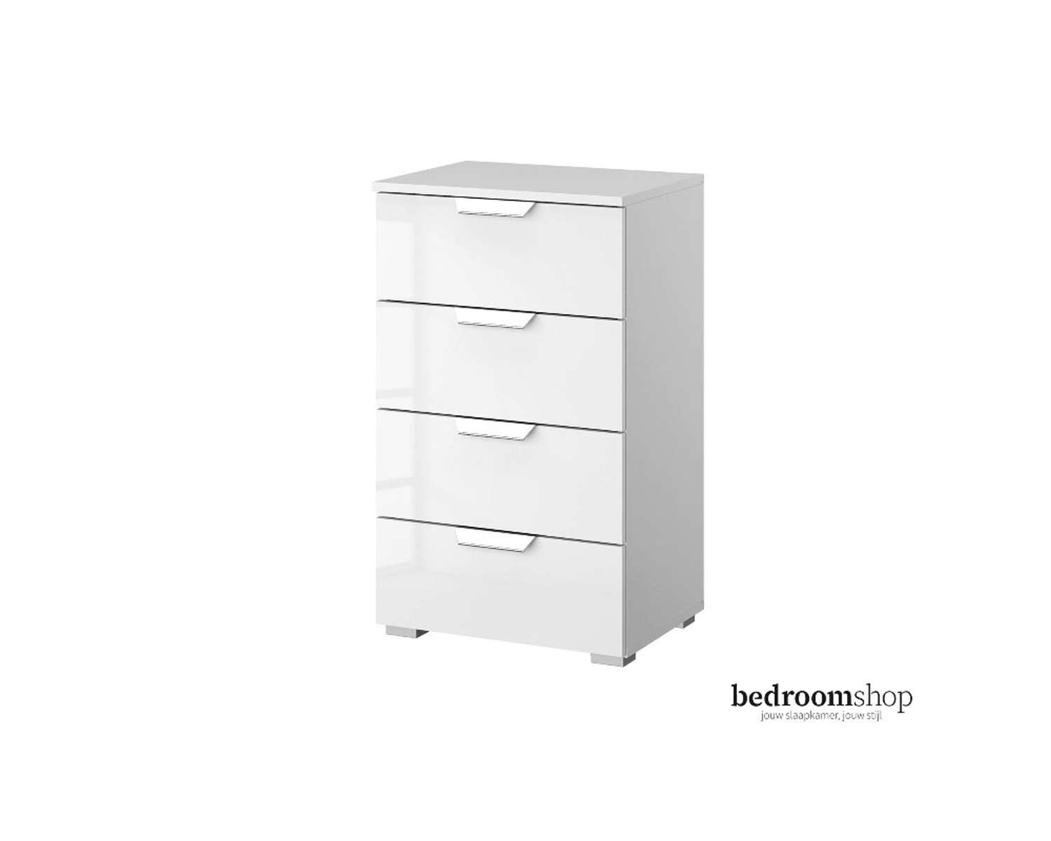 Witte ladekast hoogglans met vier lades Witte ladekast hoogglans met vier lades