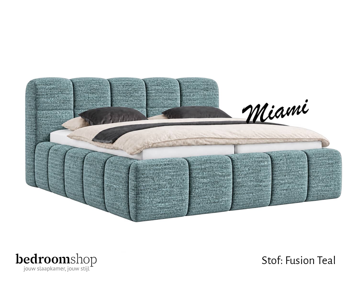 Miami wolkenbed blauwgroen stof Miami wolkenbed blauwgroen stof