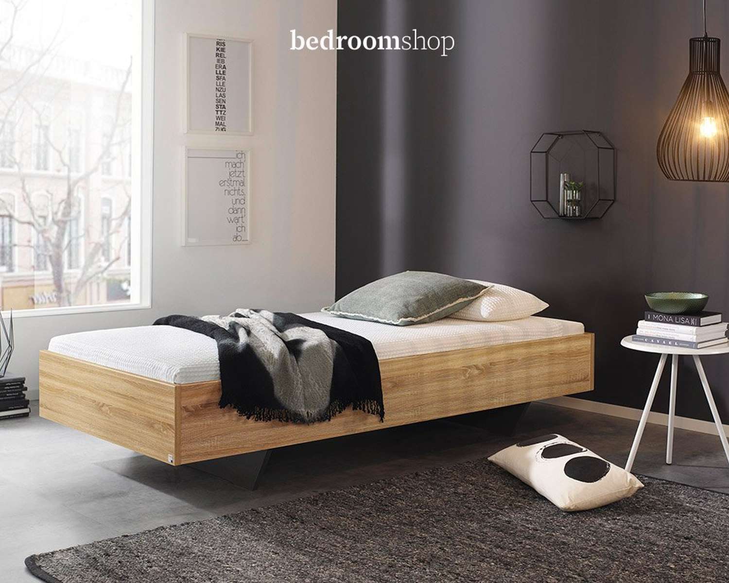 Eiken houten bed Eiken houten bed