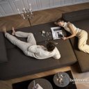 Grote bedbank lounge