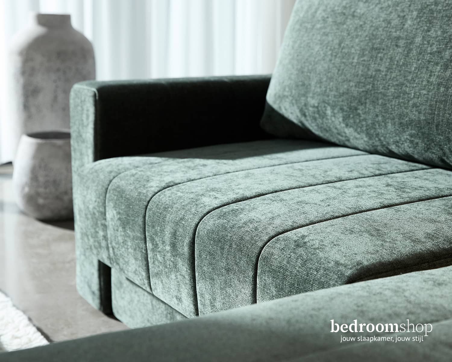 Groene slaapbank stof