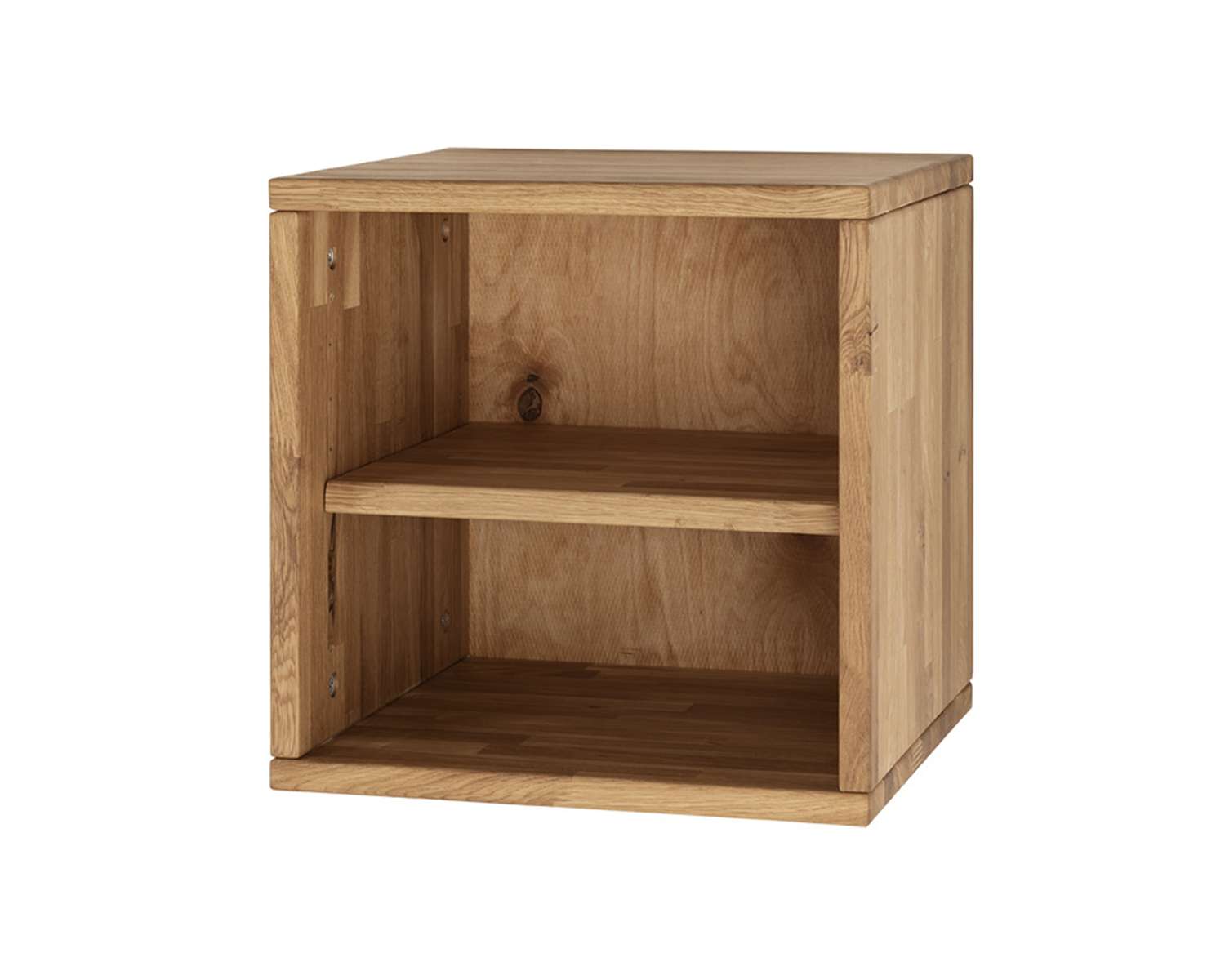 Wild eiken wandkubus met inlegplank Wild eiken wandkubus met inlegplank