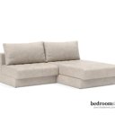 Zachte slaapbank zand-kleurig