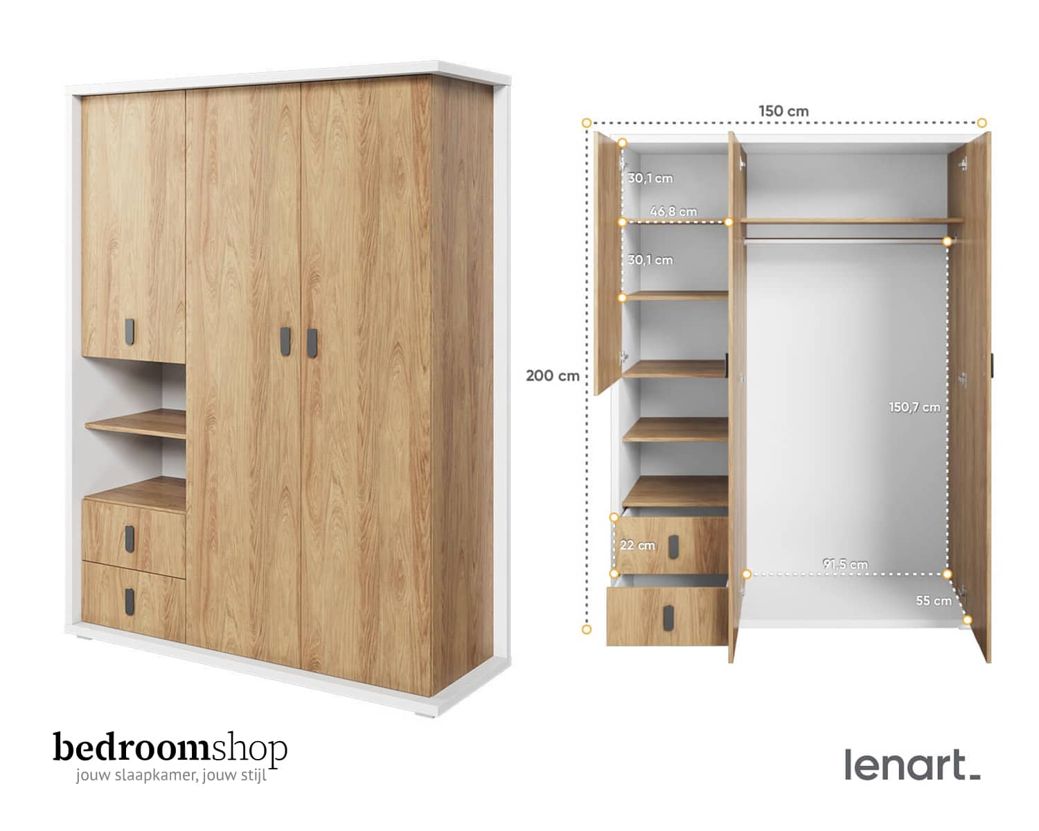 Kinderkast 150 cm modern Kinderkast 150 cm modern