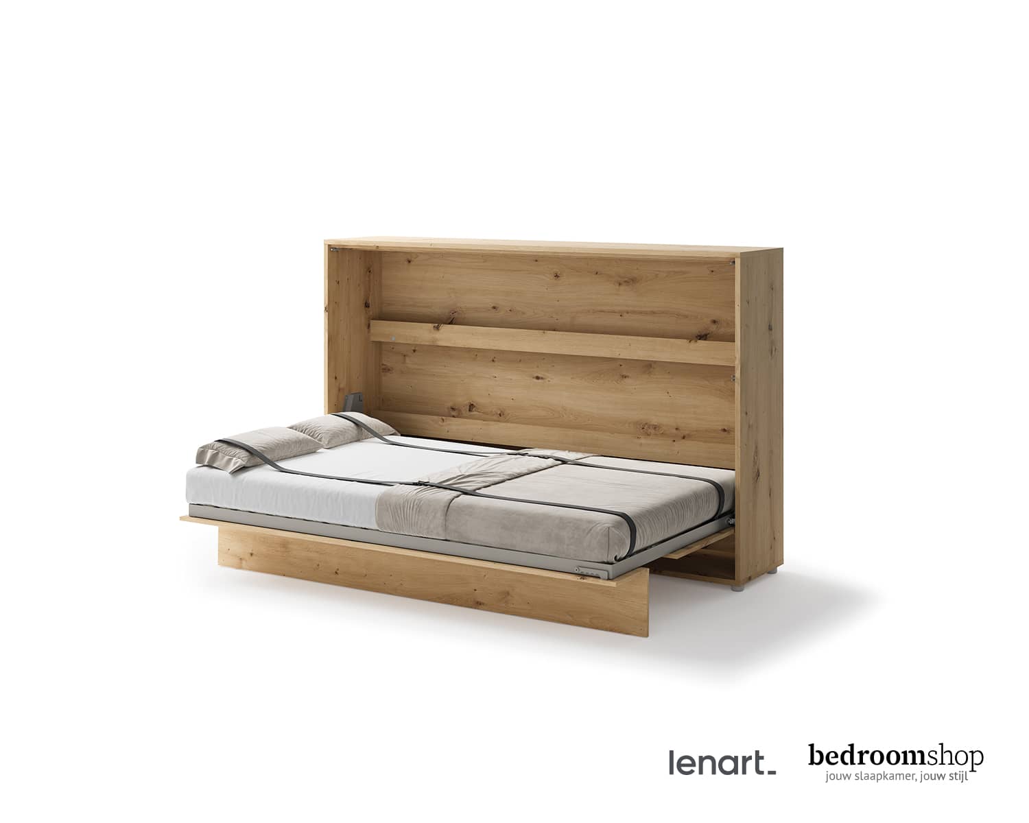 Twijfelaar opklapbed imitatie eiken Horizon