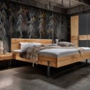Industrieel bed eiken