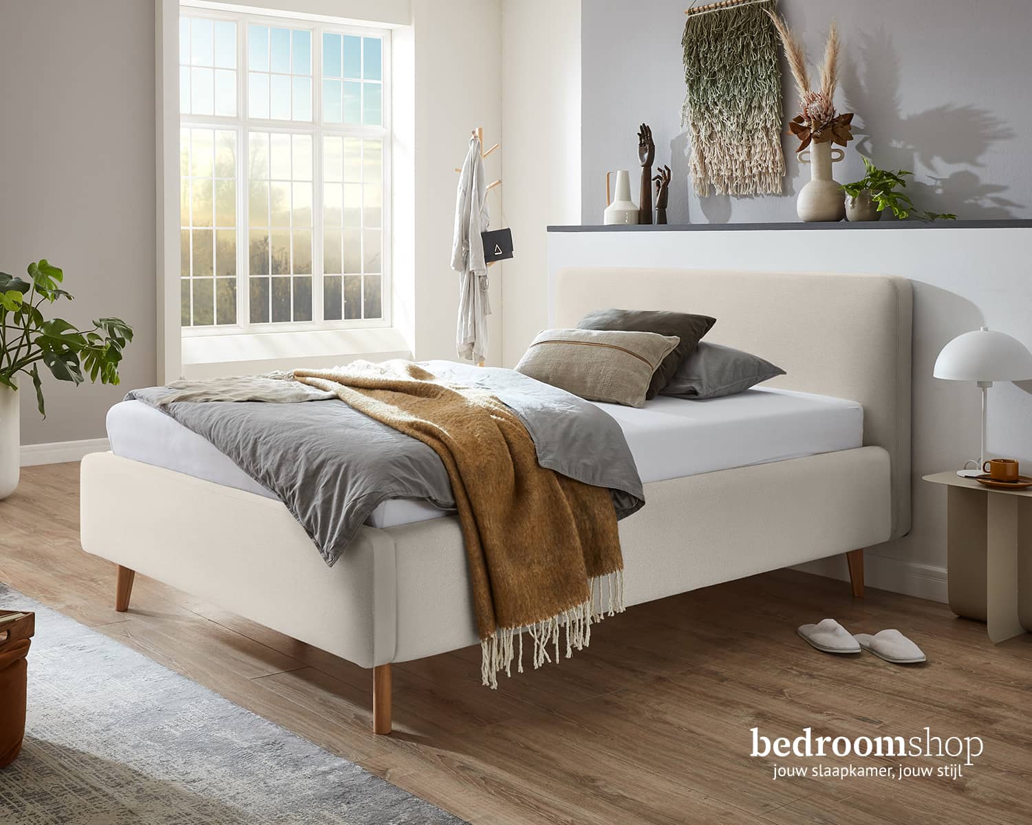 Creme-kleurig bed 160x200 Creme-kleurig bed 160x200