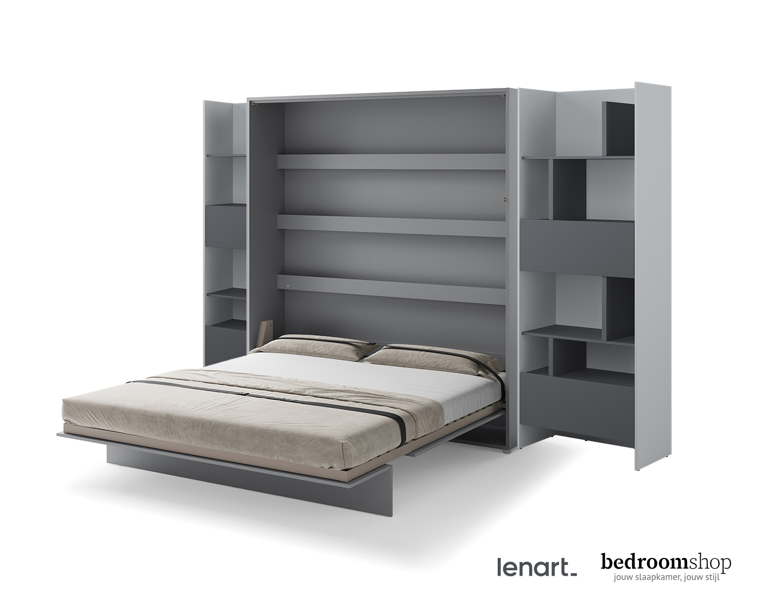 Klapbed grijs verticaal 180x200 Klapbed grijs verticaal 180x200