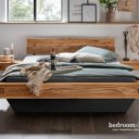 Eiken bed tweepersoons balken
