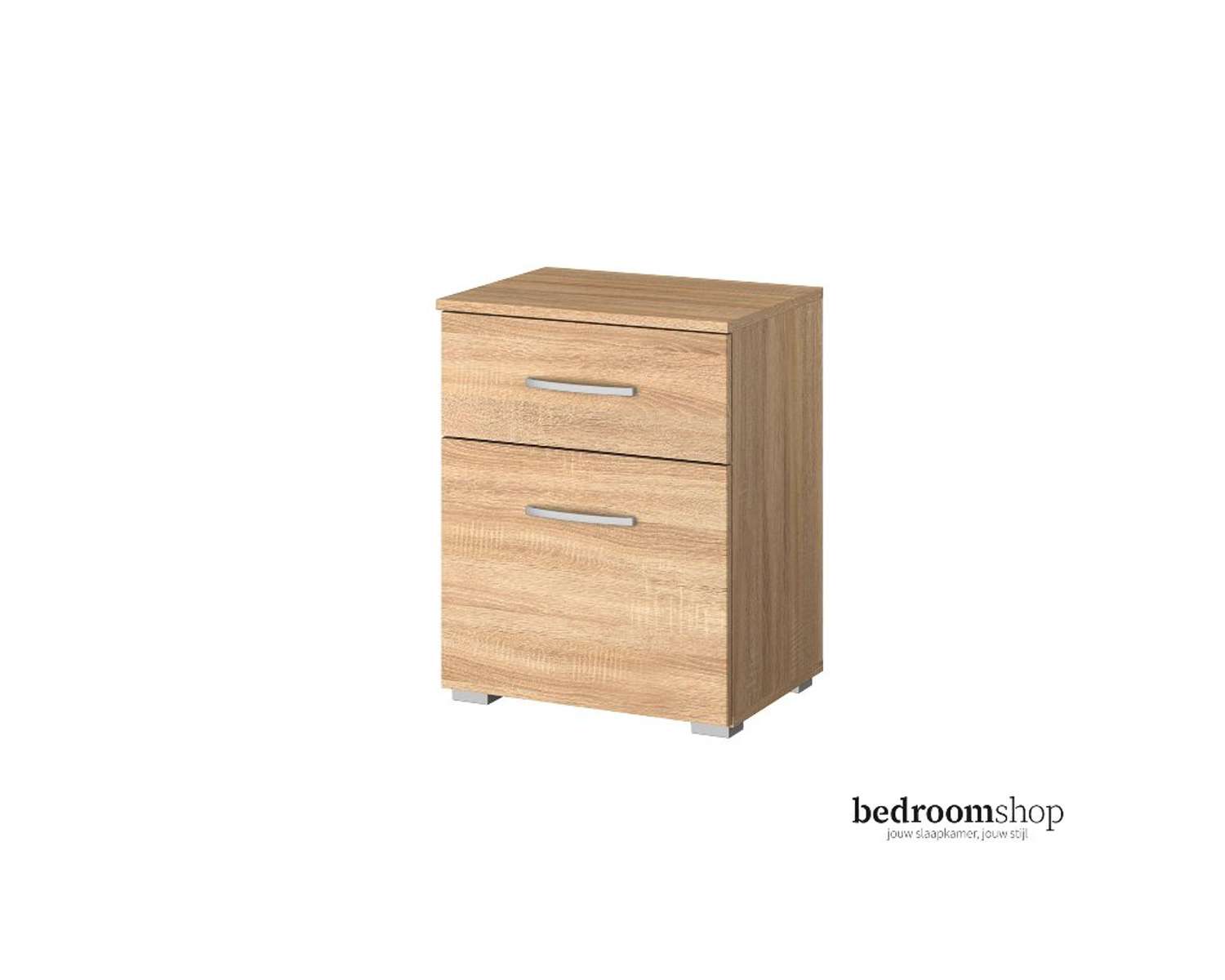 Zand eiken nachtkastje met lade en deur