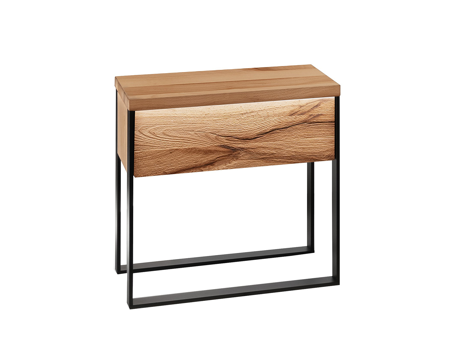 Kern beuken industrieel nachtkastje