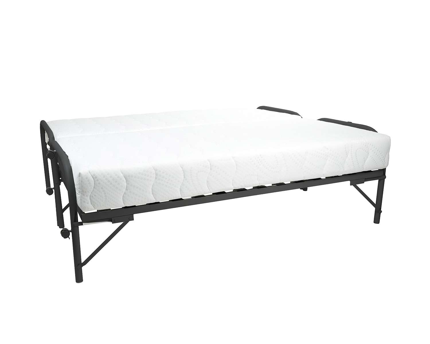 Onderschuifbed met matrassen naast elkaar Onderschuifbed met matrassen naast elkaar