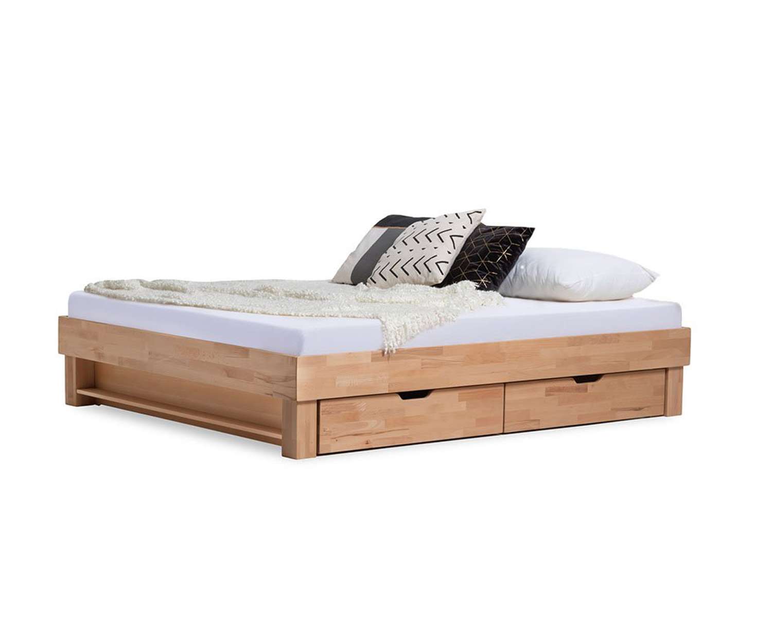 Tweepersoons houten bed Kreta met boekenplank en 4 opbergladen geen hb Tweepersoons houten bed Kreta met boekenplank en 4 opbergladen geen hb