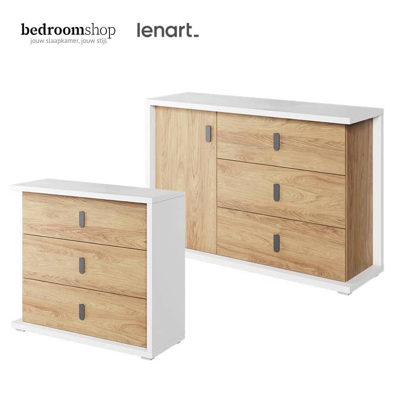 Kindercommodes wit houtlook