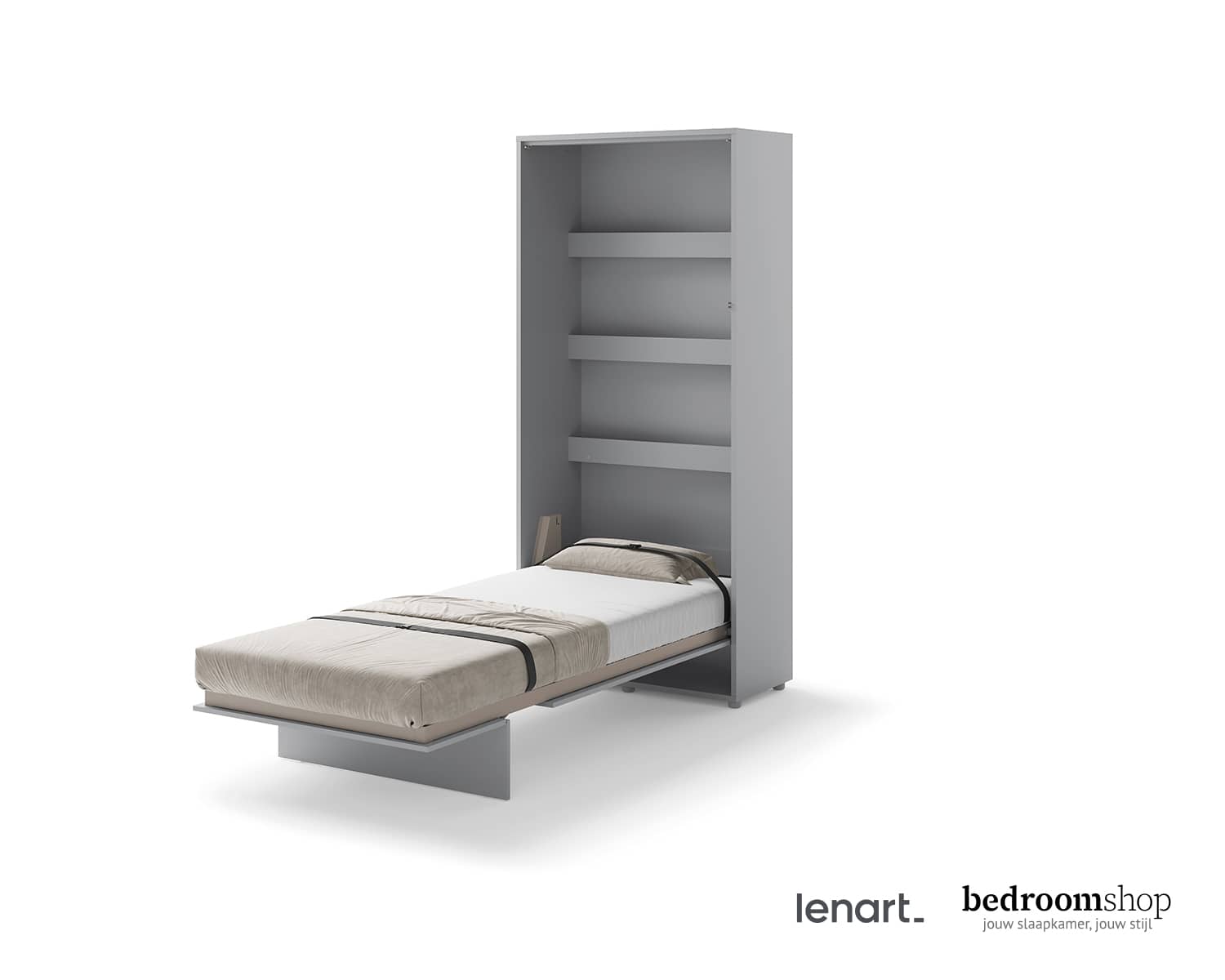 Grijs opklapbed 90x200