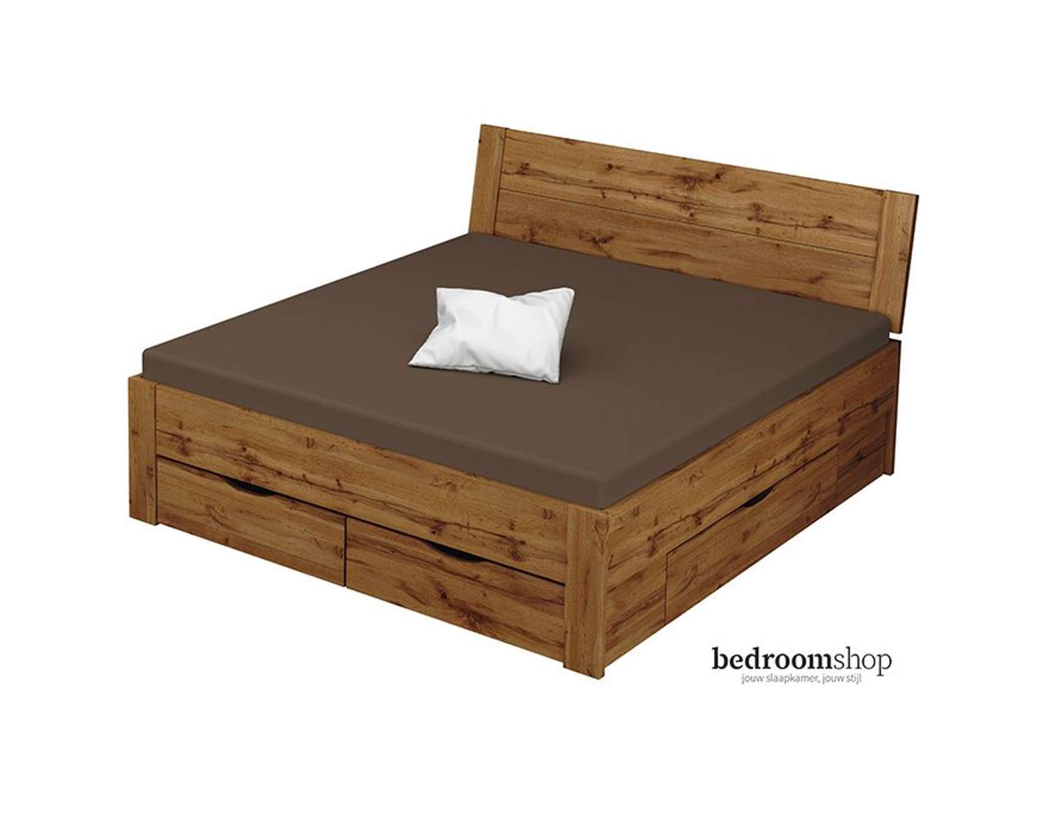 wotan eiken bed 180x200 met hoofdbord en lades wotan eiken bed 180x200 met hoofdbord en lades