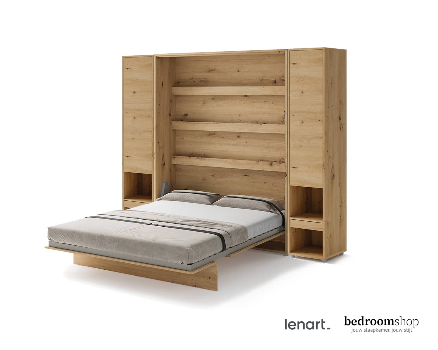 Eiken opklapbed set Elevation 160x200