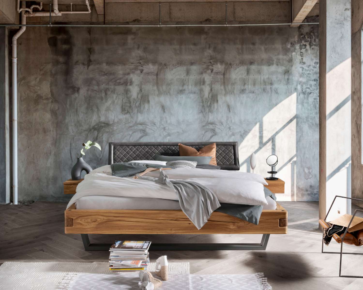 Massief eiken balkenbed Massief eiken balkenbed