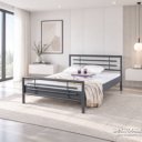 Metalen bed antraciet