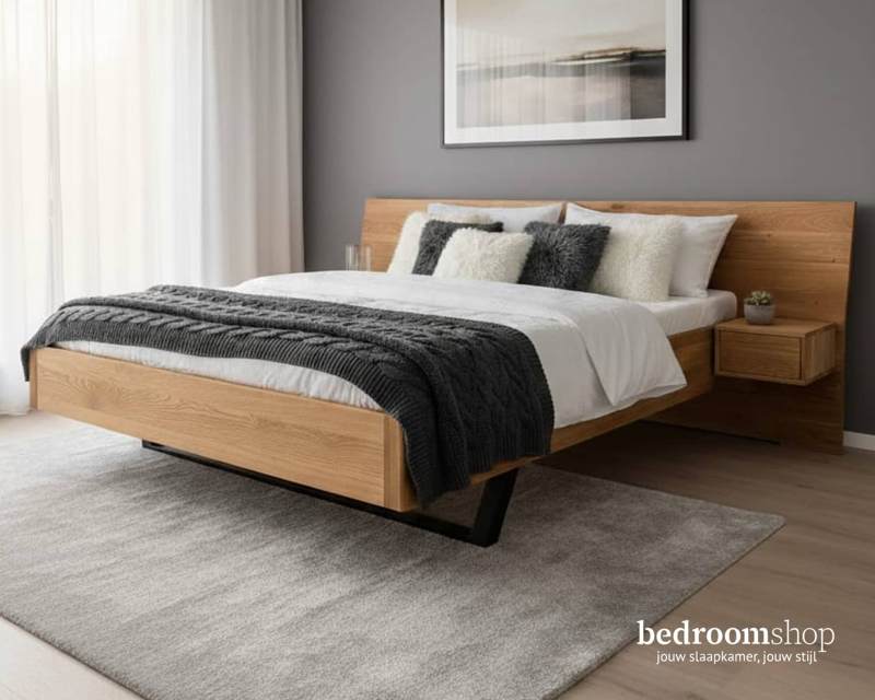 Massief eiken bed Glasgow