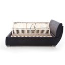 Zwart bed met opbergruimte