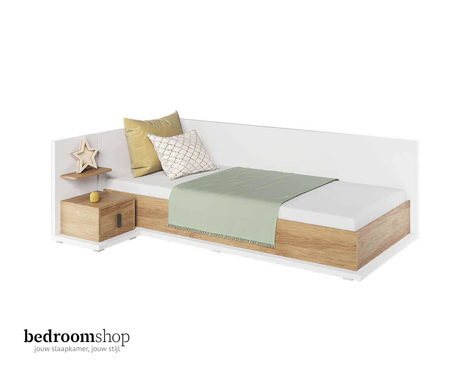Kinderbed met opbergruimte, matras en bodem. Kinderbed met opbergruimte, matras en bodem.