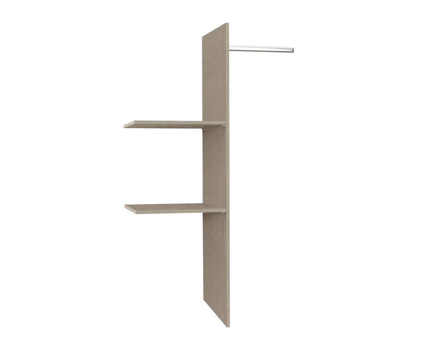 Kastindeling met 2 legplanken en 1 kledingstang 90 cm vak