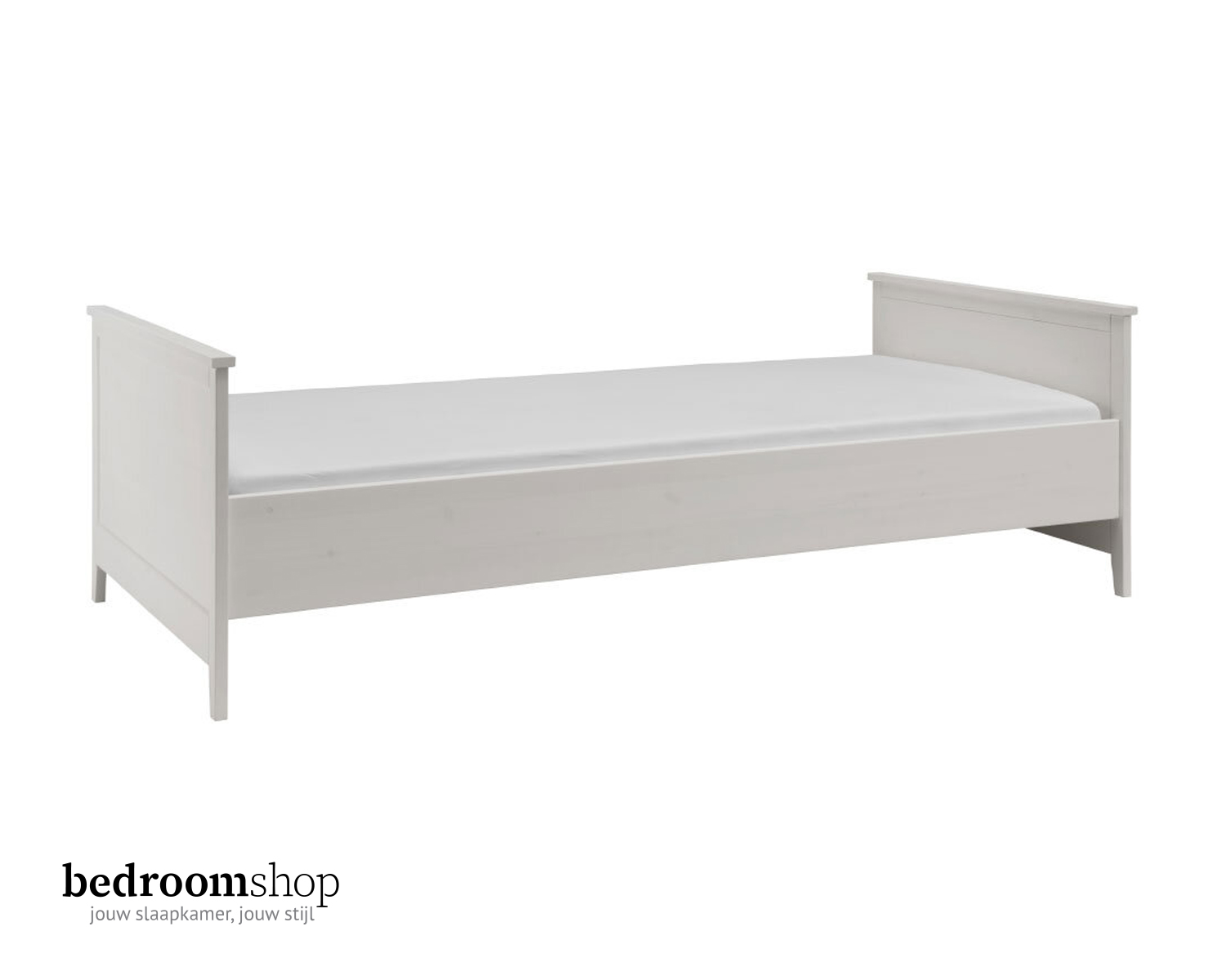 Wit eenpersoonsbed kind massief grenen