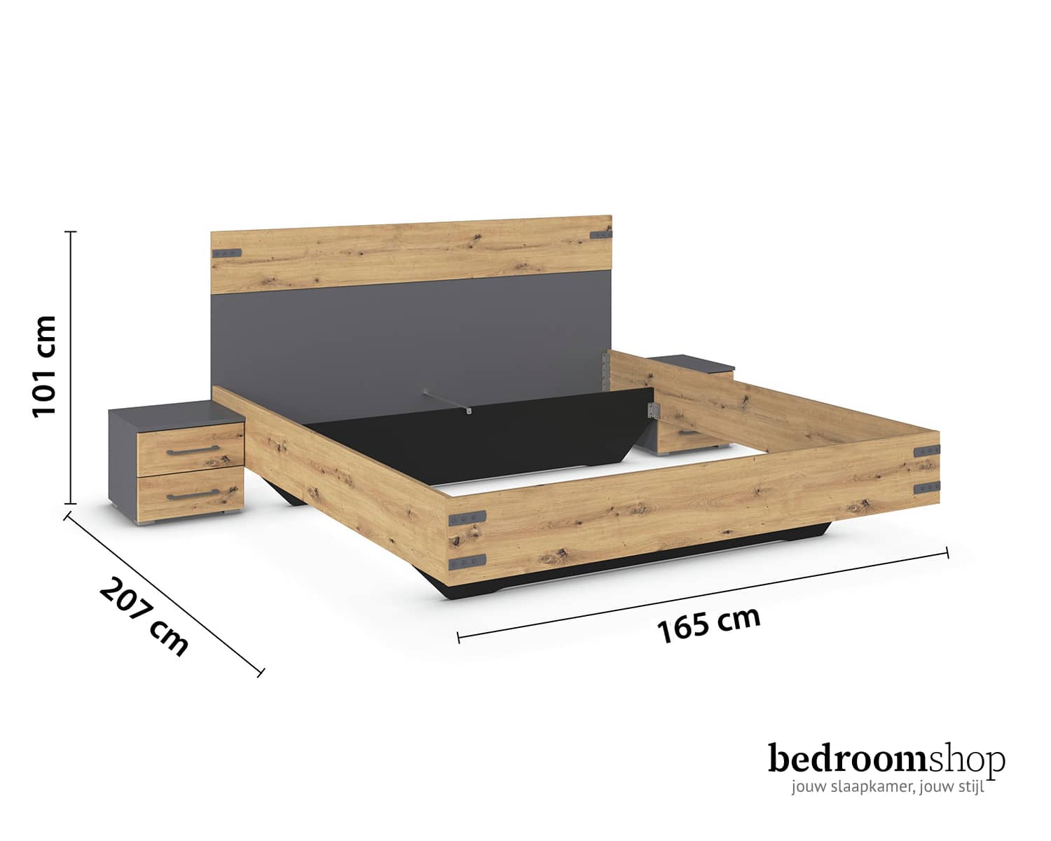 Tweepersoonsbed 160x200 San Diego