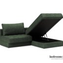 Groene slaapbank opbergruimte