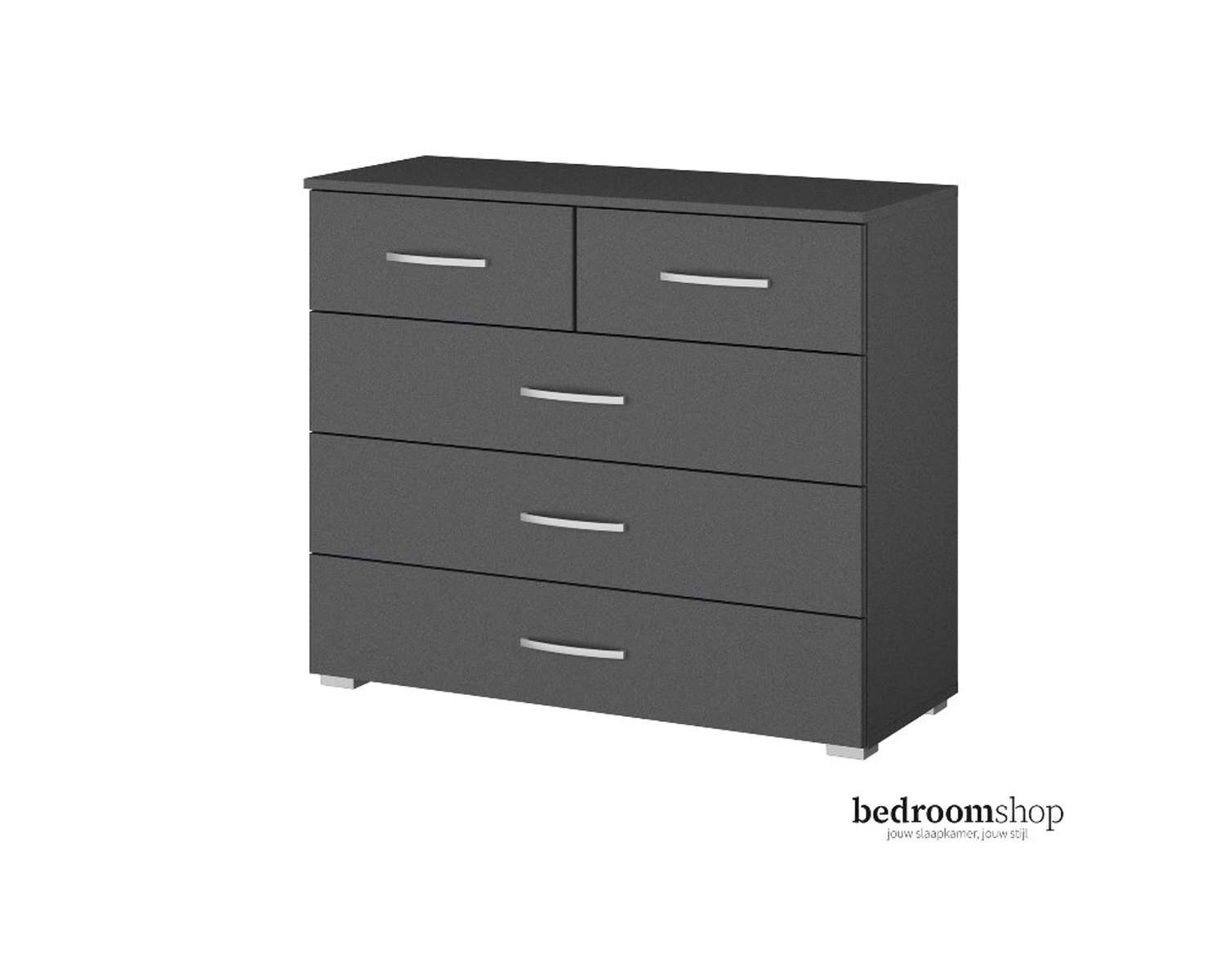 Grijze ladencommode met vijf lades Grijze ladencommode met vijf lades