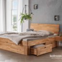 Eiken bed 180x200 met lades