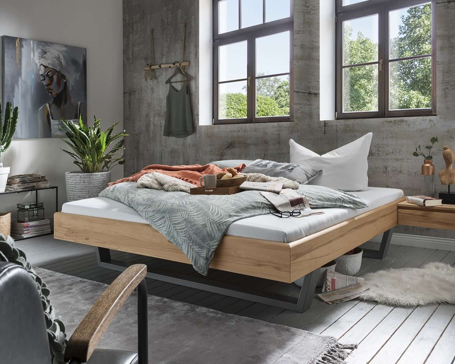 Bed zonder hoofdbord kernbeuken