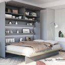 Grijs wandbed 140 cm