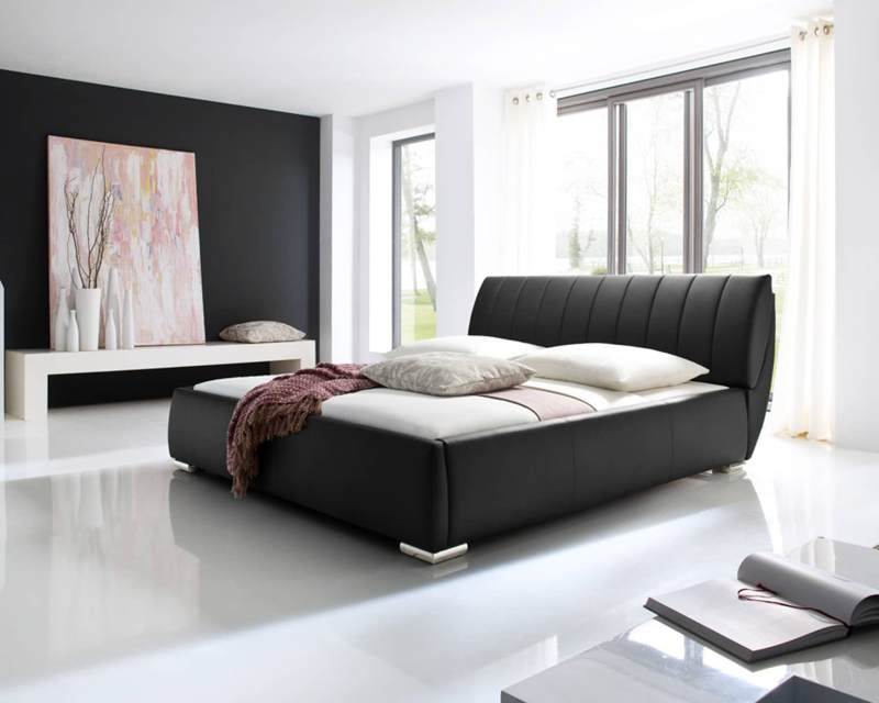 Zwart bed 200x200