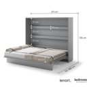 160x200 - opklapbed afmetingen grijs