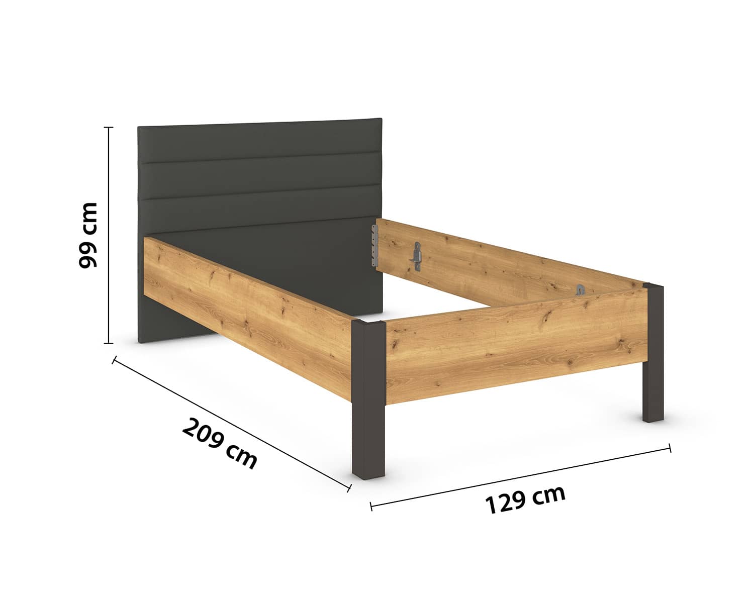 Bed twijfelaar 120 cm breed