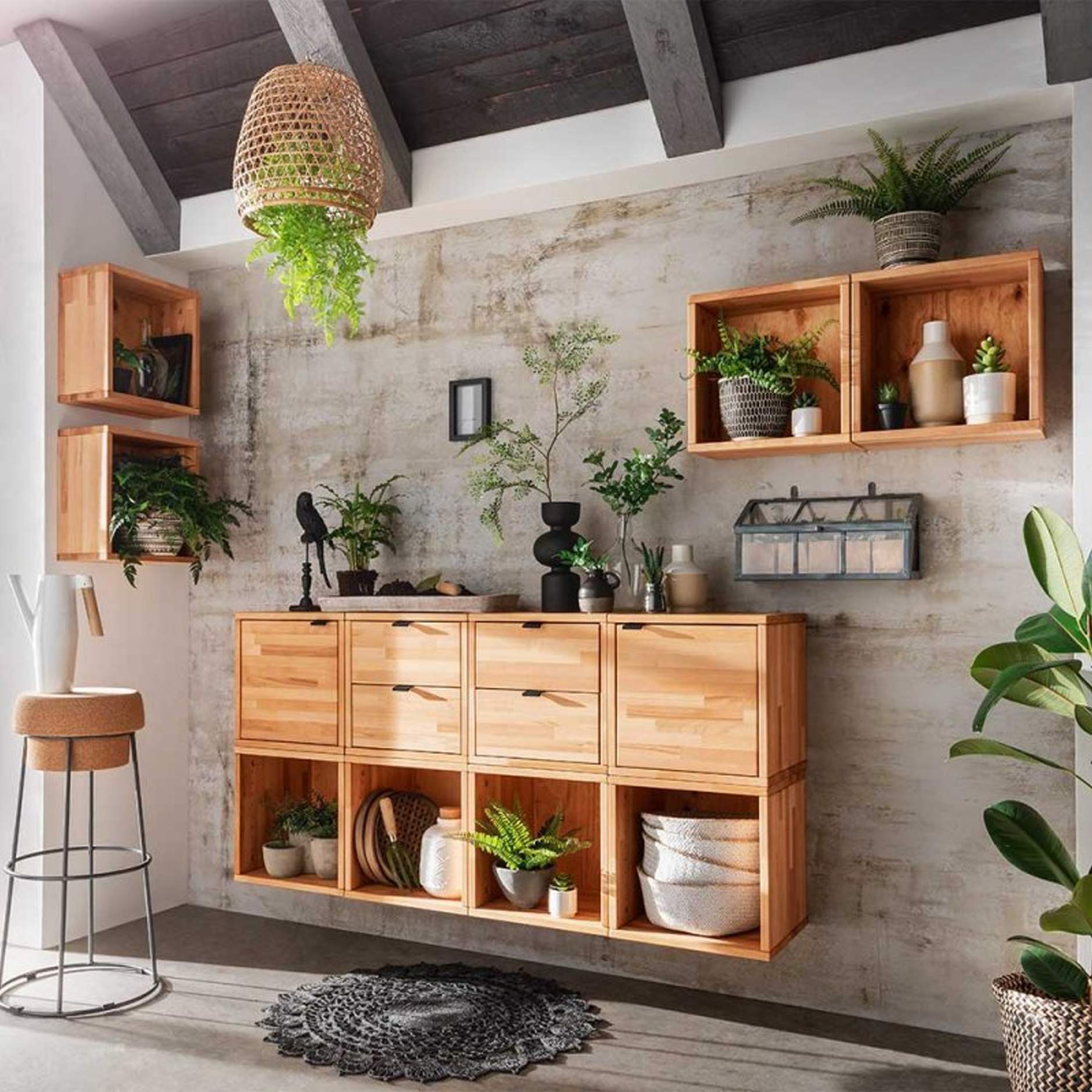 Wandkubus hout