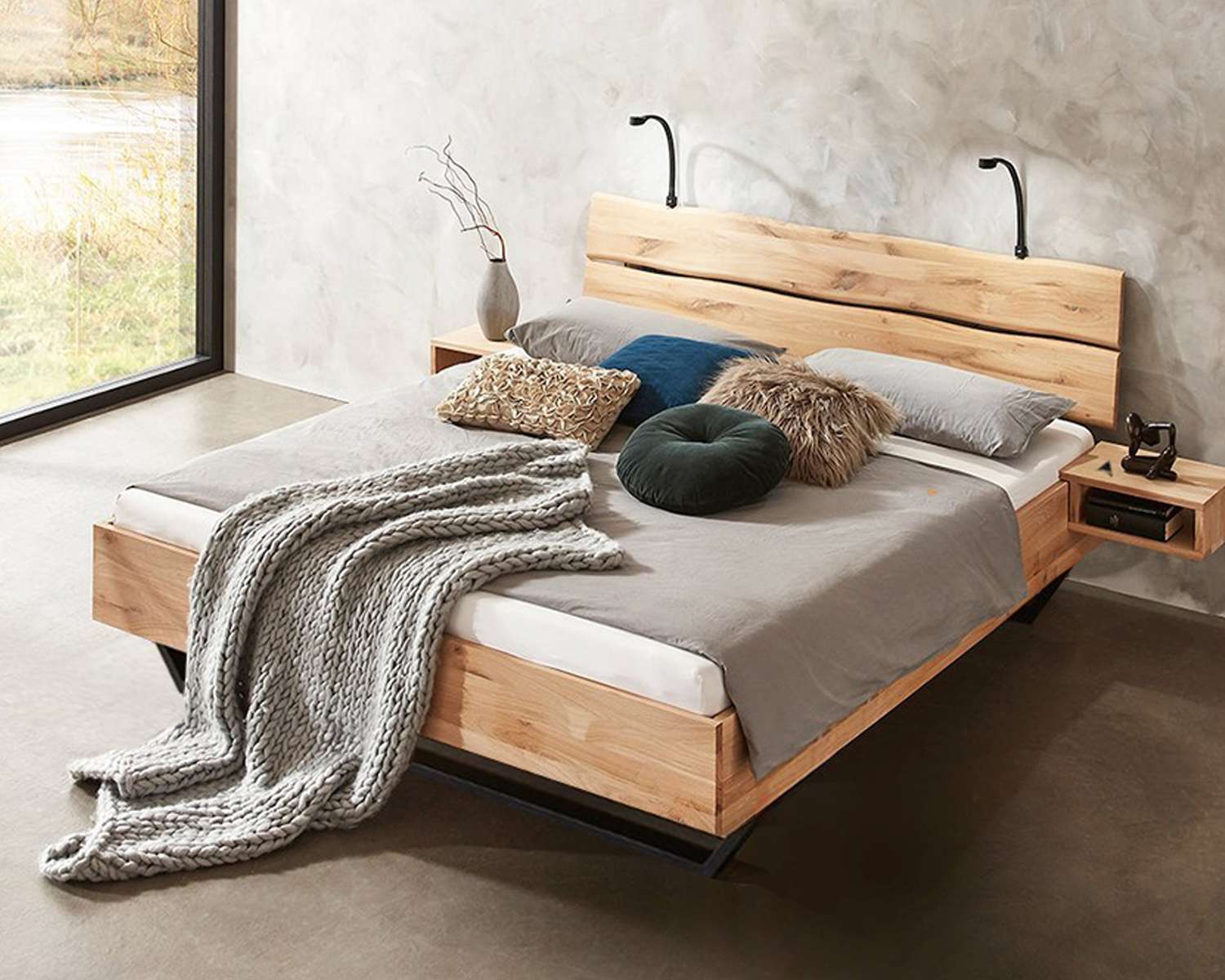 Massief houten bed Massief houten bed