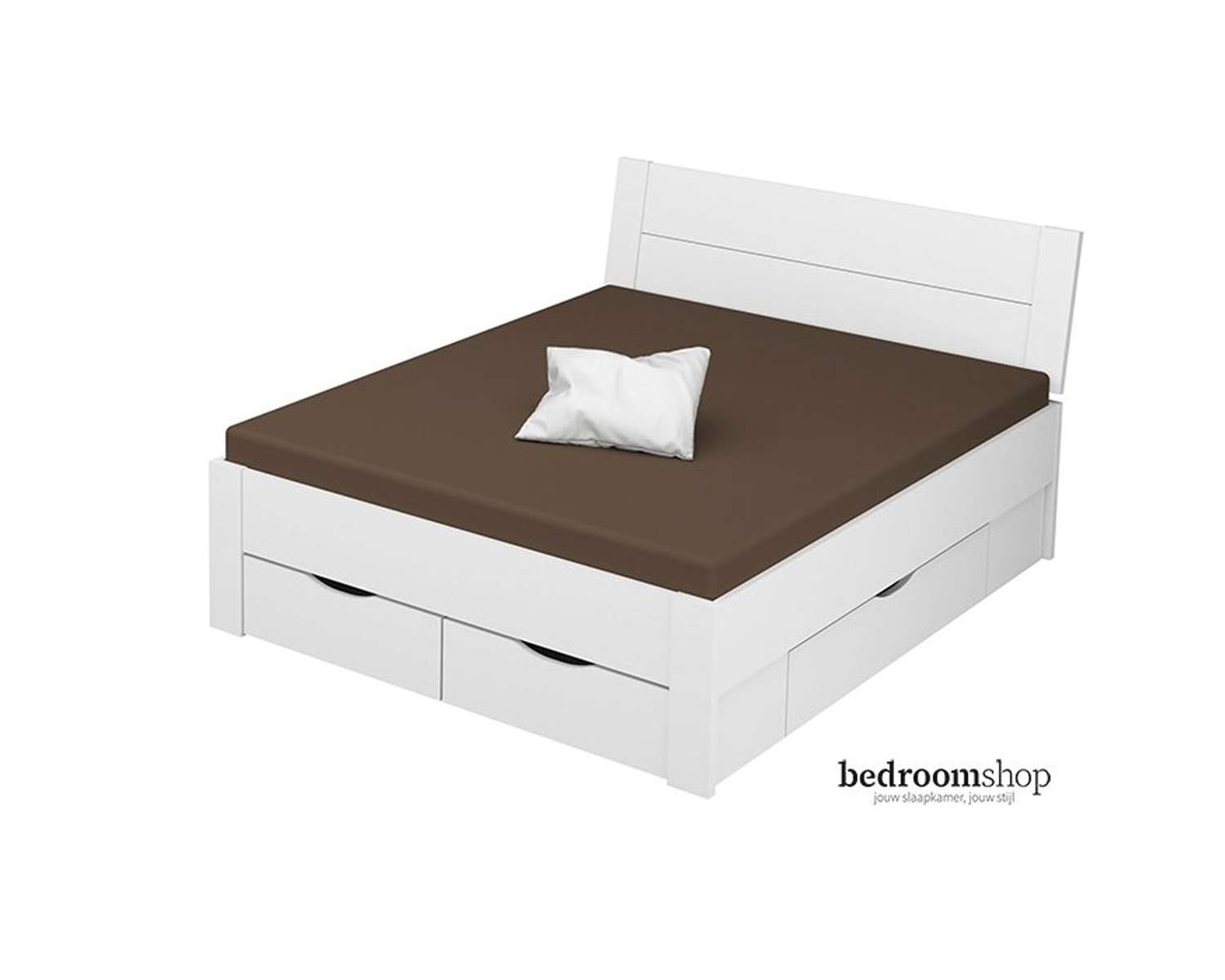 wit bed 160x200 met hoofdbord en lades wit bed 160x200 met hoofdbord en lades