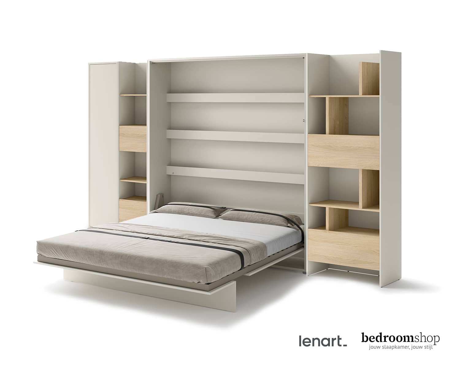 Verticaal opklapbed met bedkasten