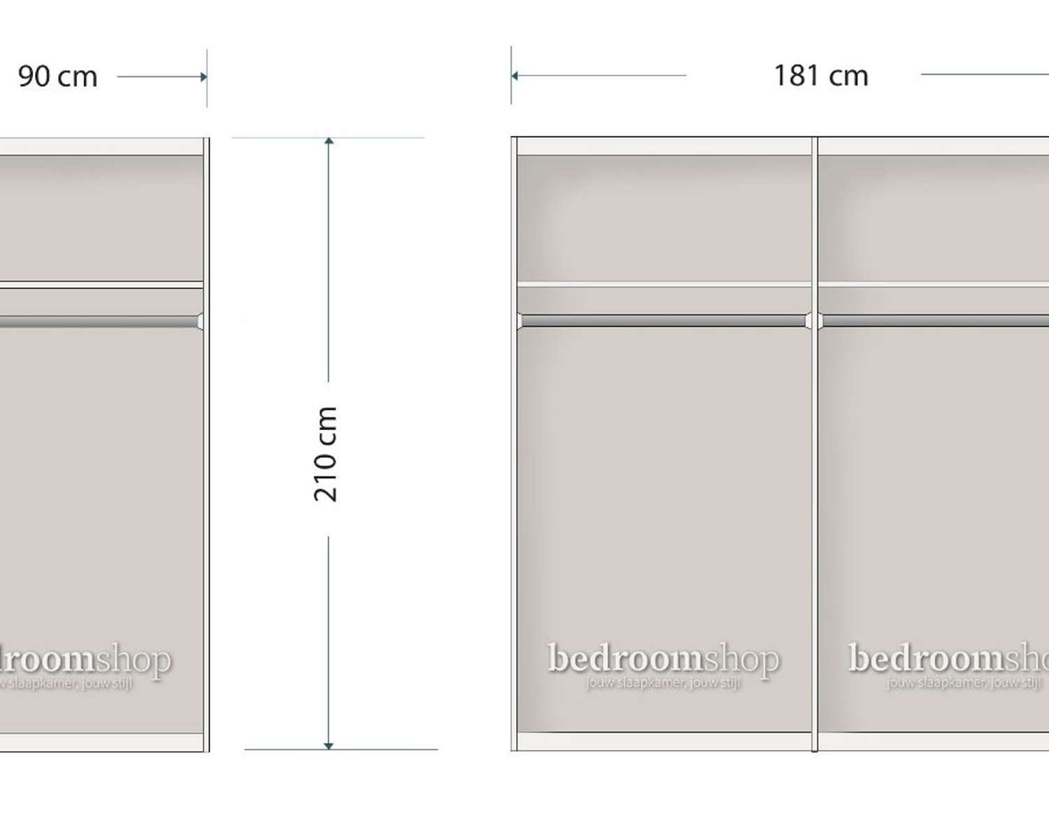 Indeling kledingkast 181 cm breed Indeling kledingkast 181 cm breed