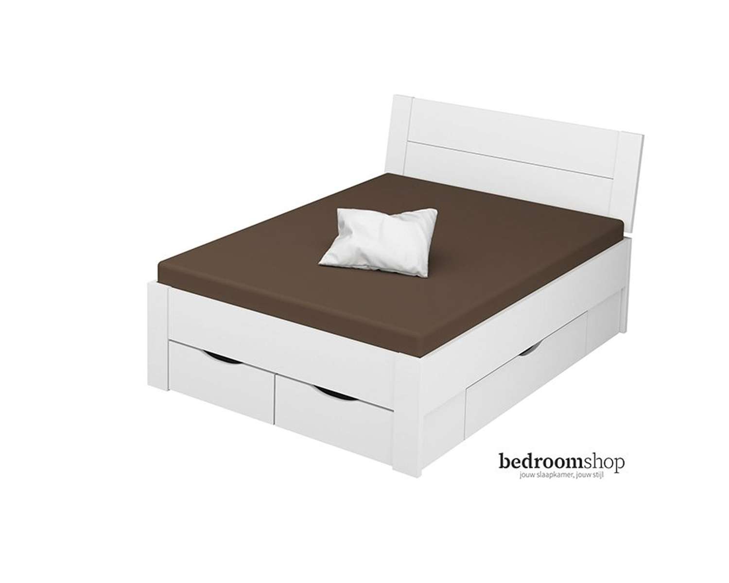 wit bed 140x200 met hoofdbord en lades wit bed 140x200 met hoofdbord en lades