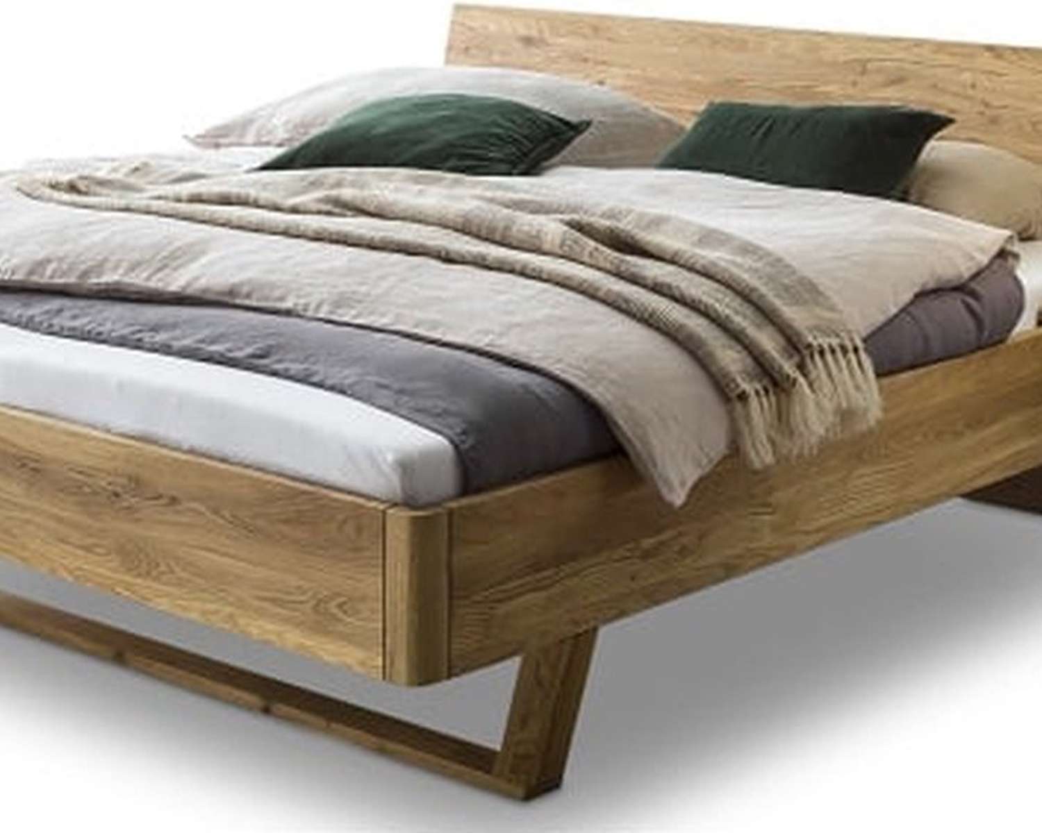 Massief eiken houten bed