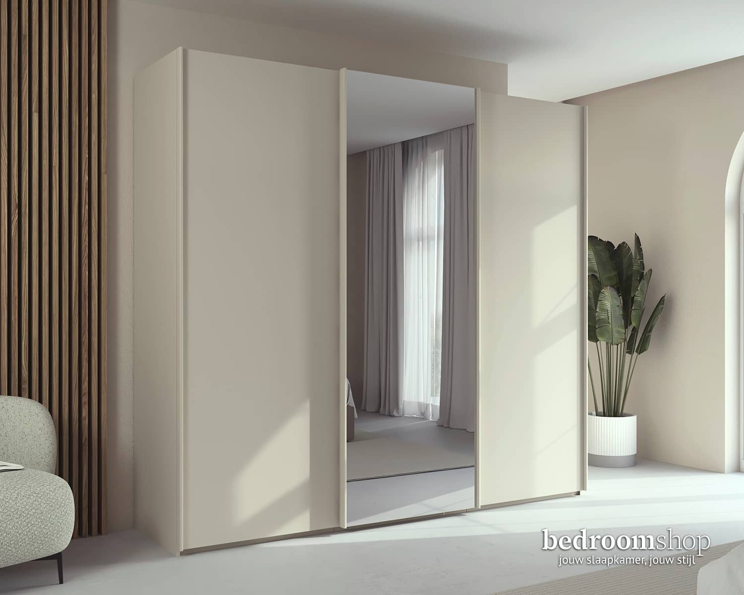 Beige kledingkast 223cm hoog Beige kledingkast 223cm hoog