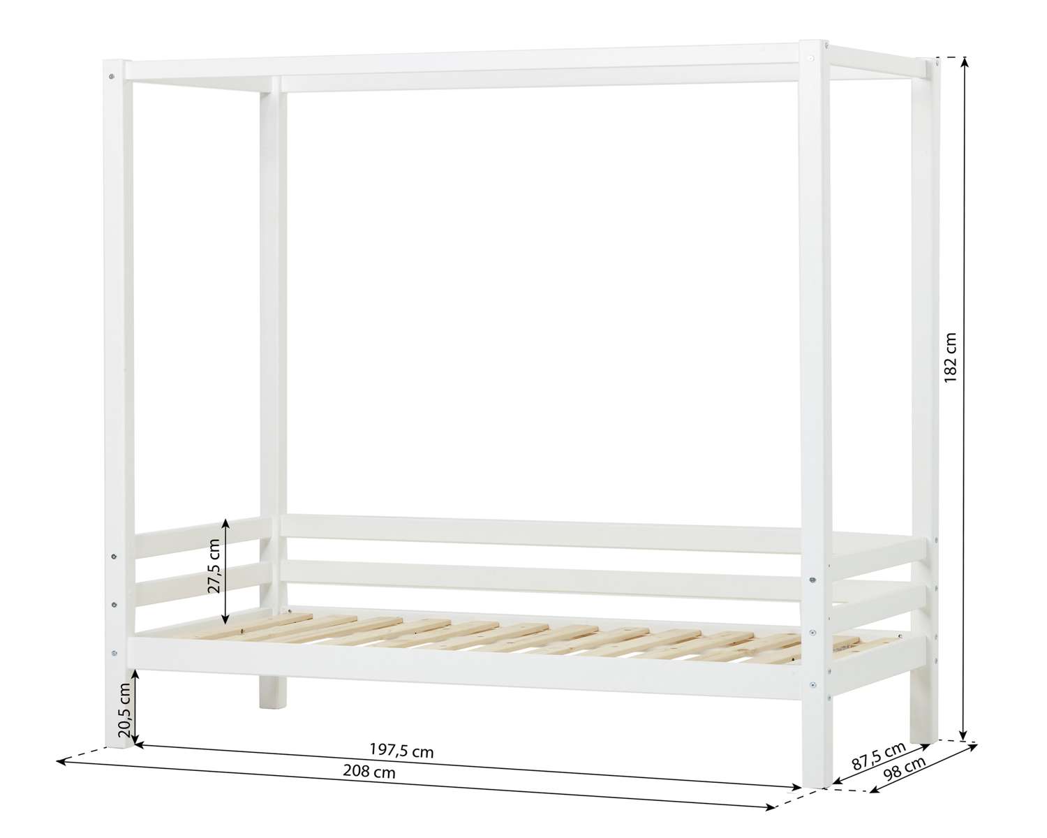 Hemelbed met afmetingen Hemelbed met afmetingen