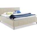 Beige gestoffeerd bed