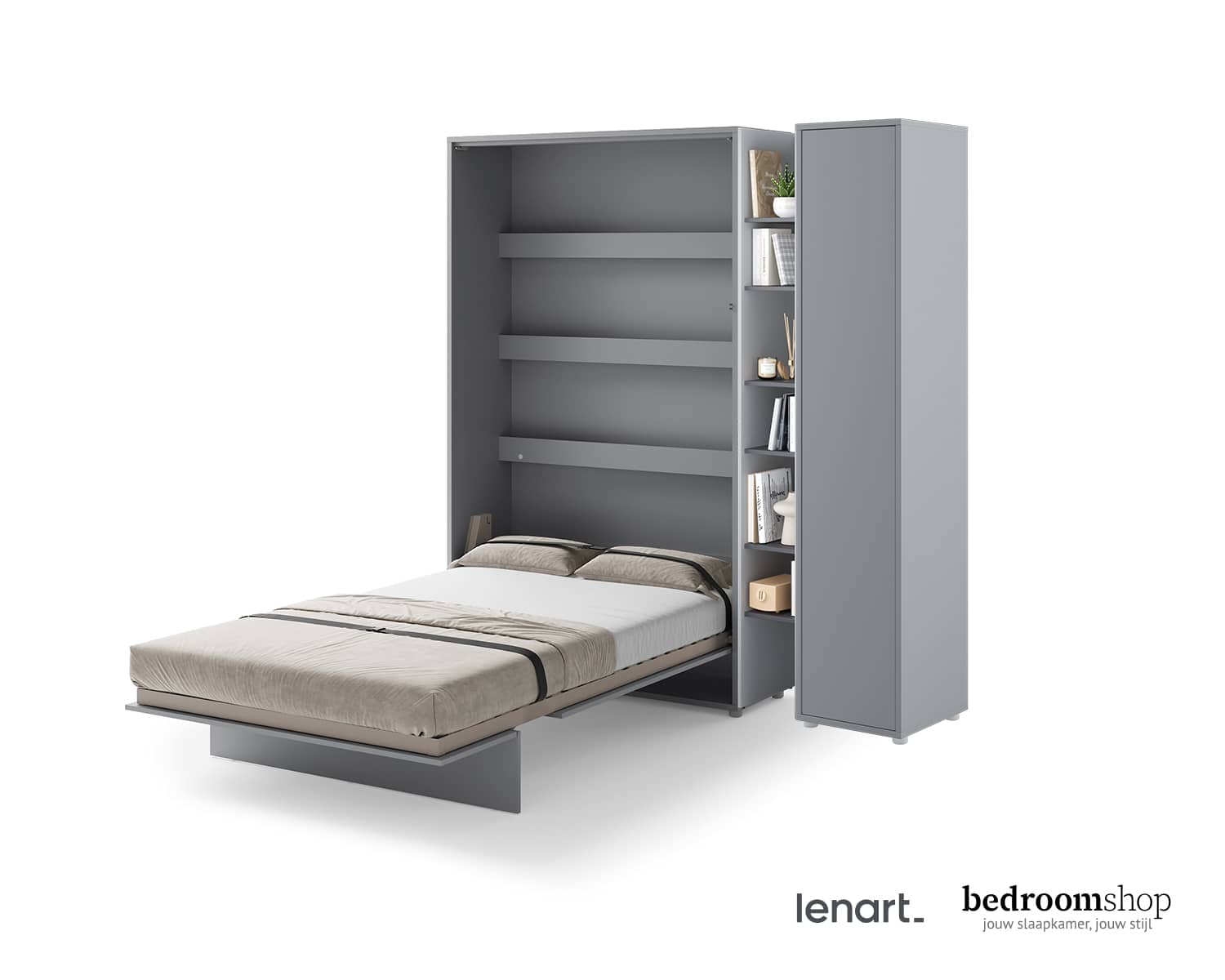 Opklapbed grijs twijfelaar comfort