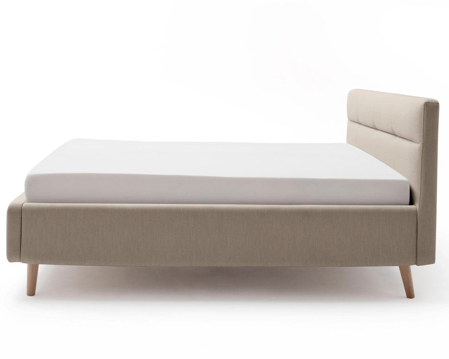 Stoffen bed beige met opbergruimte Stoffen bed beige met opbergruimte