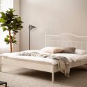 Metalen bed Novana mat wit structuur
